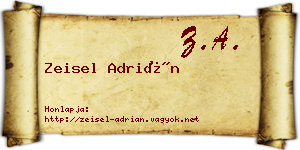 Zeisel Adrián névjegykártya